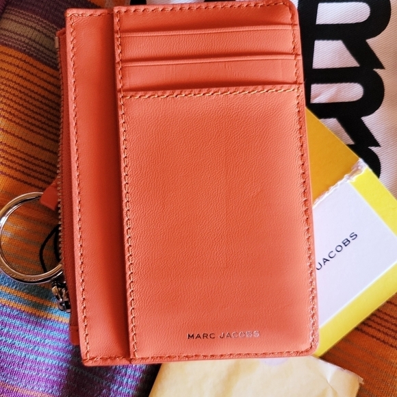 Marc Jacobs Calf Leather Logo plaque Wallet Orange - Picture 2 of 4